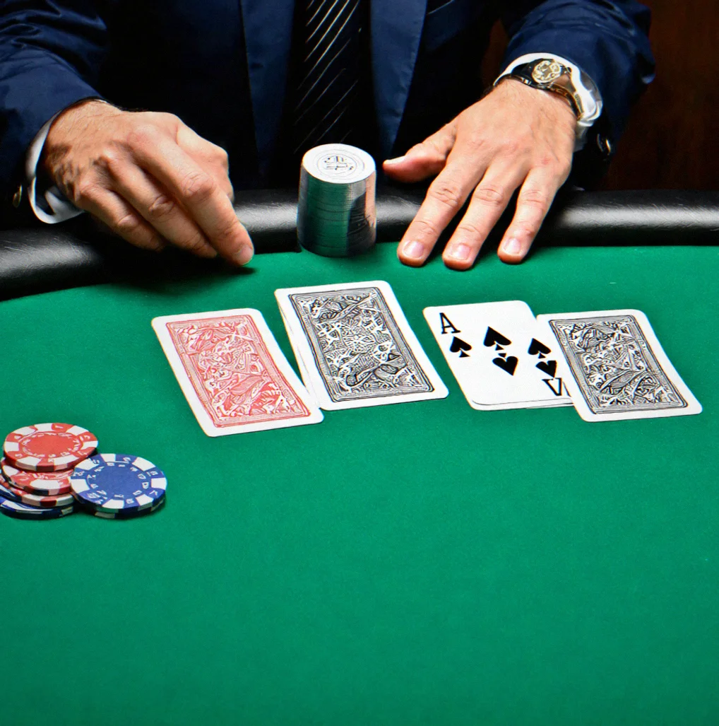 The dealer works at the table, the cards come out of the deck with a button and blinds in the right places during the deal