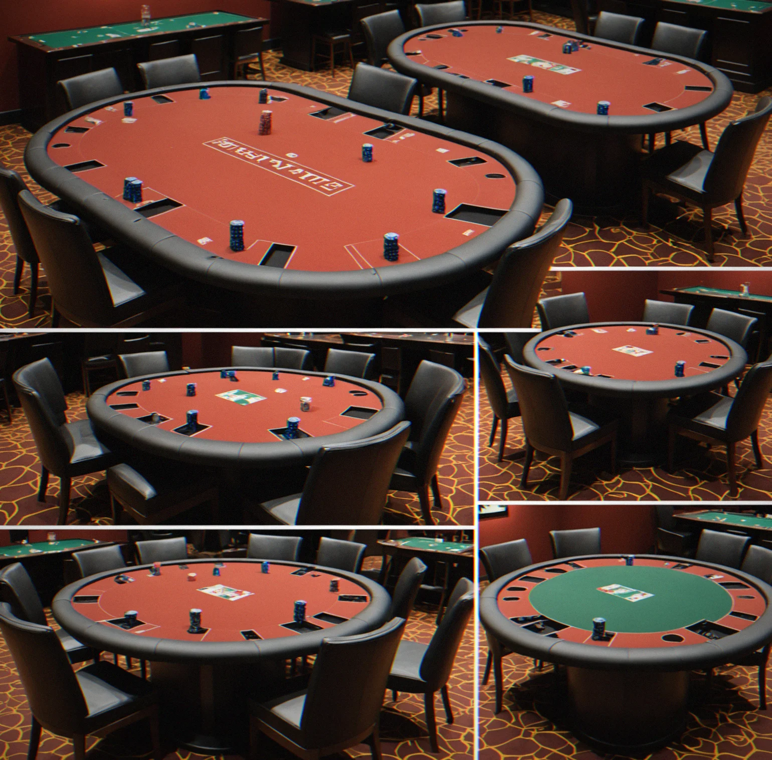 The dealer works at the table, the cards come out of the deck with a button and blinds in the right places during the deal